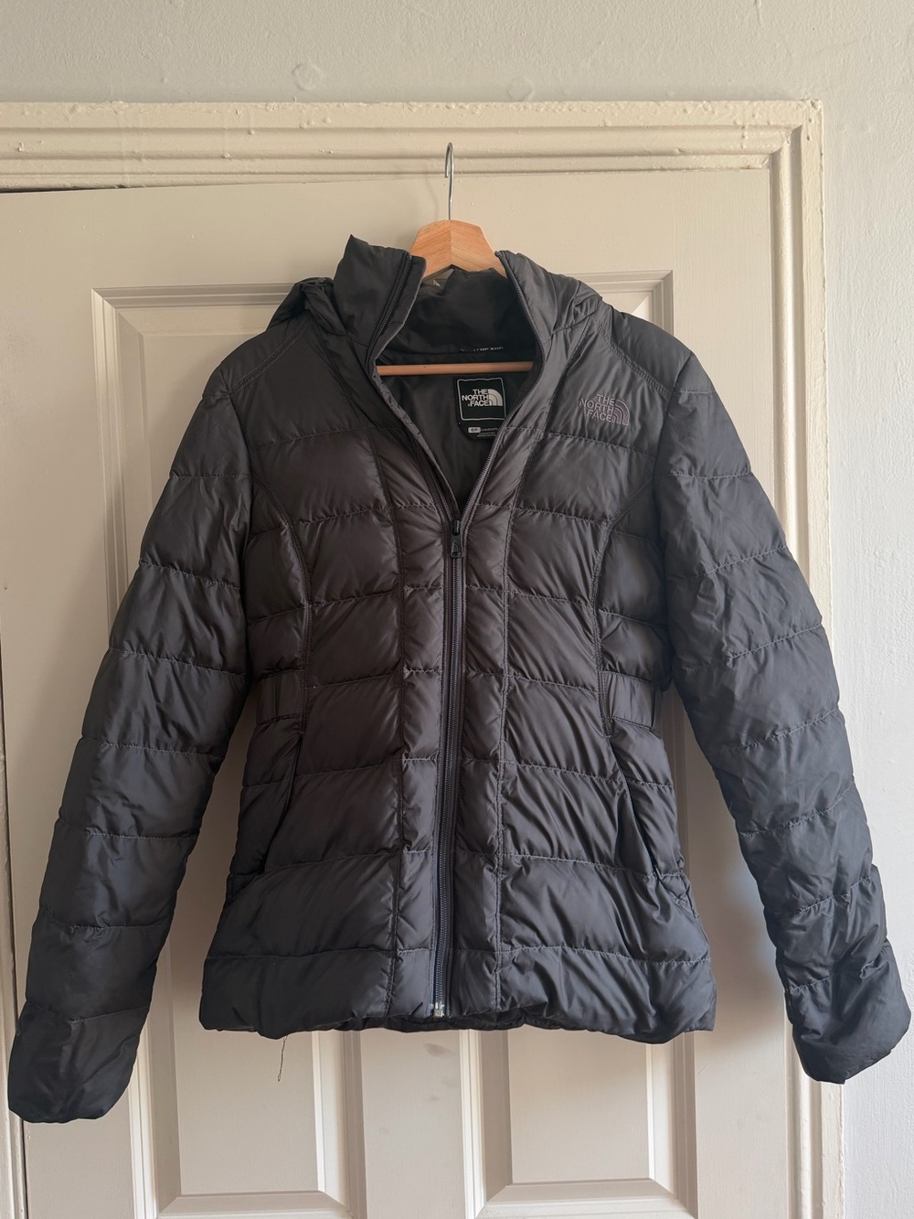 The North Face Women's Hooded Gotham Jacket in Dark Gray
